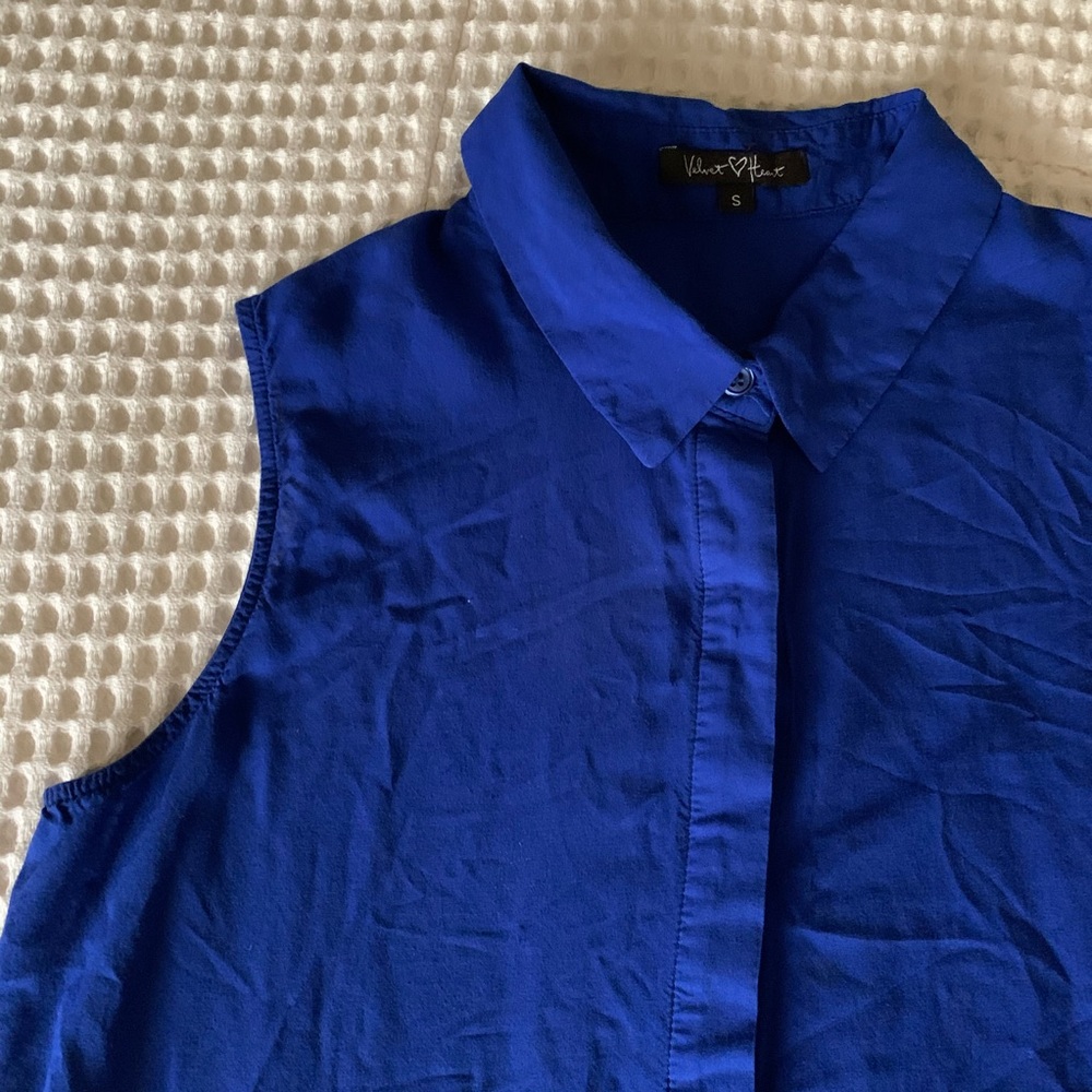 Blue Collared Tank Top